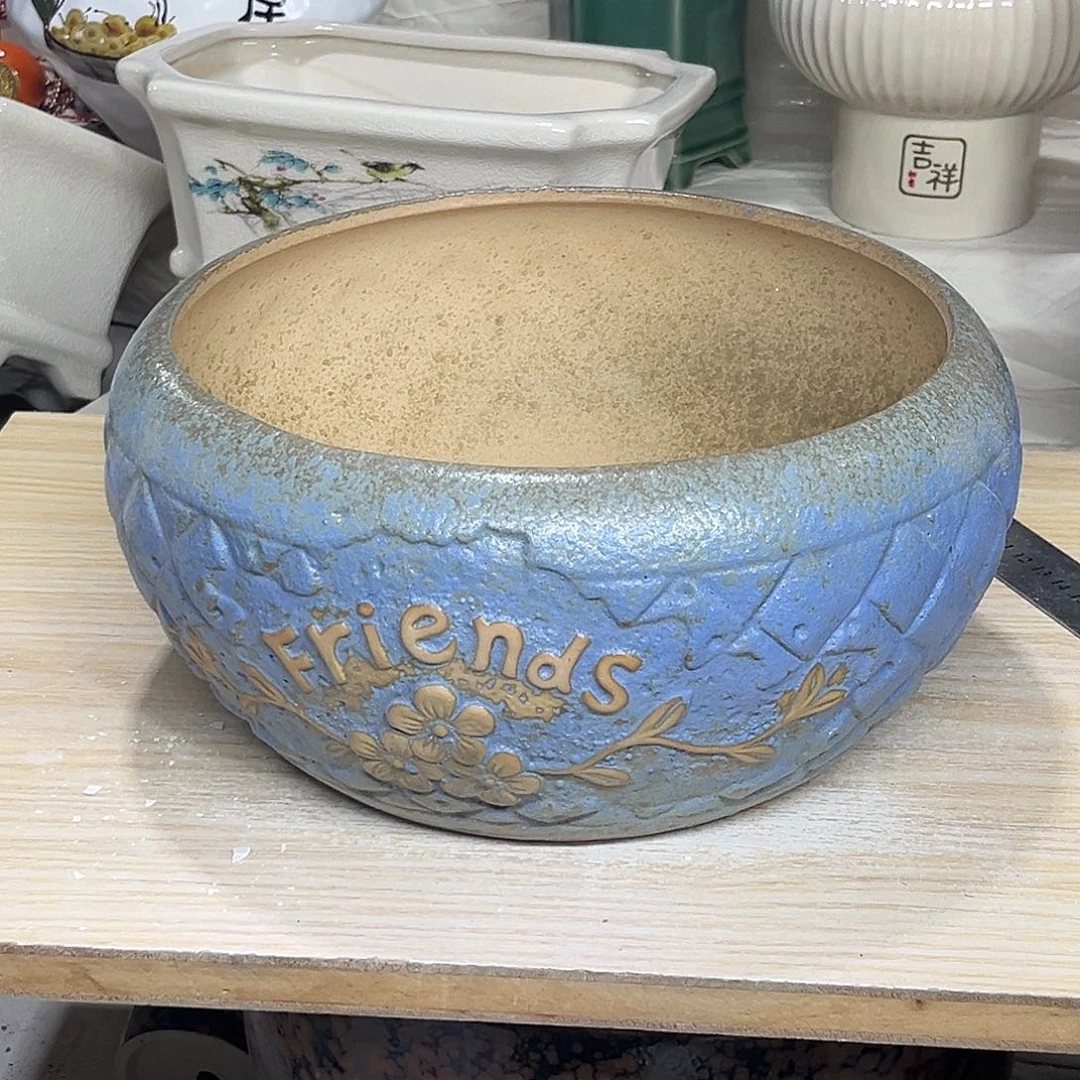 陶瓷绿植多肉微瑕花盆口径20*12无孔