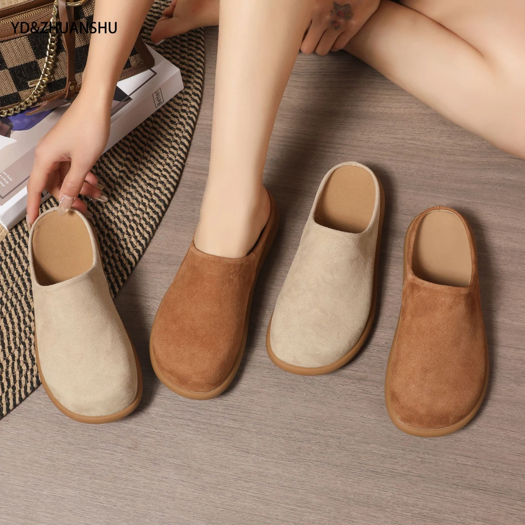 新款内增高厚底勃肯鞋森系复古时尚百搭包头软底半拖鞋6668女款