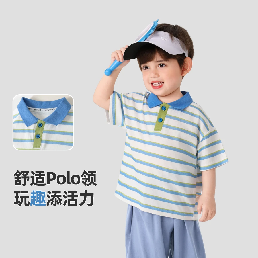 婴儿衣服休闲短袖T恤夏装男童polo衫儿童女宝宝小童上衣夏季Y9854