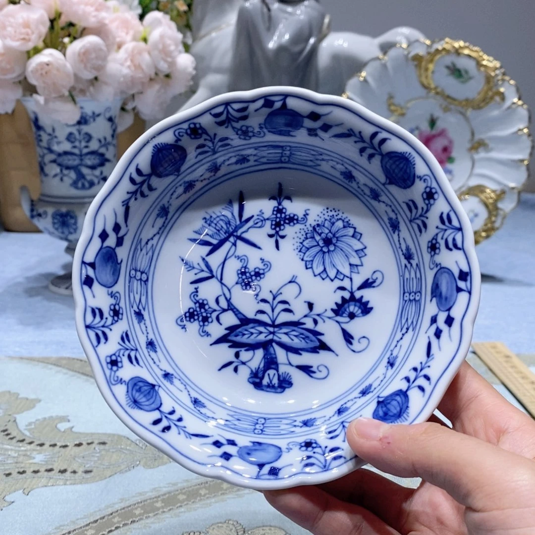 瓷片梅森一等蓝洋葱甜品碗