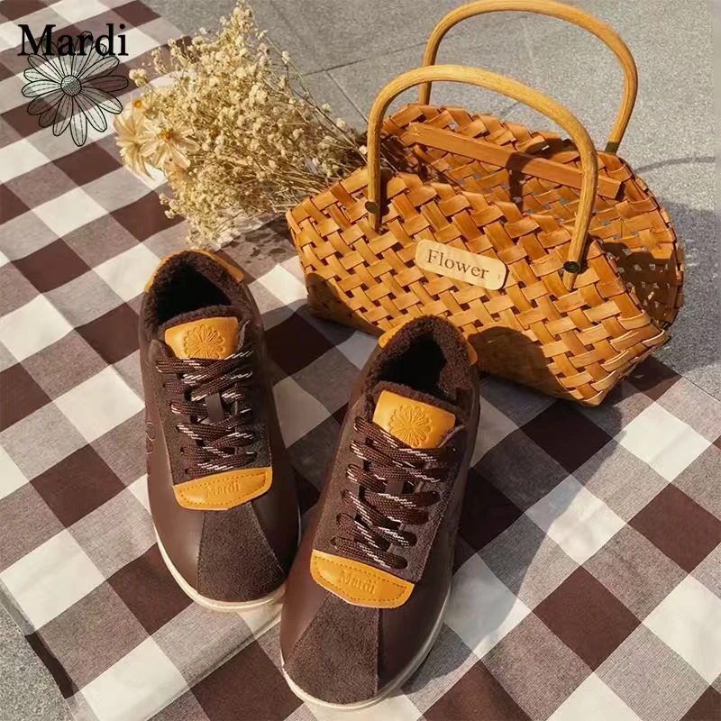 MARDI/玛尔帝【加绒】圣诞元旦跨年低帮厚底增高防滑时尚休闲鞋女鞋
