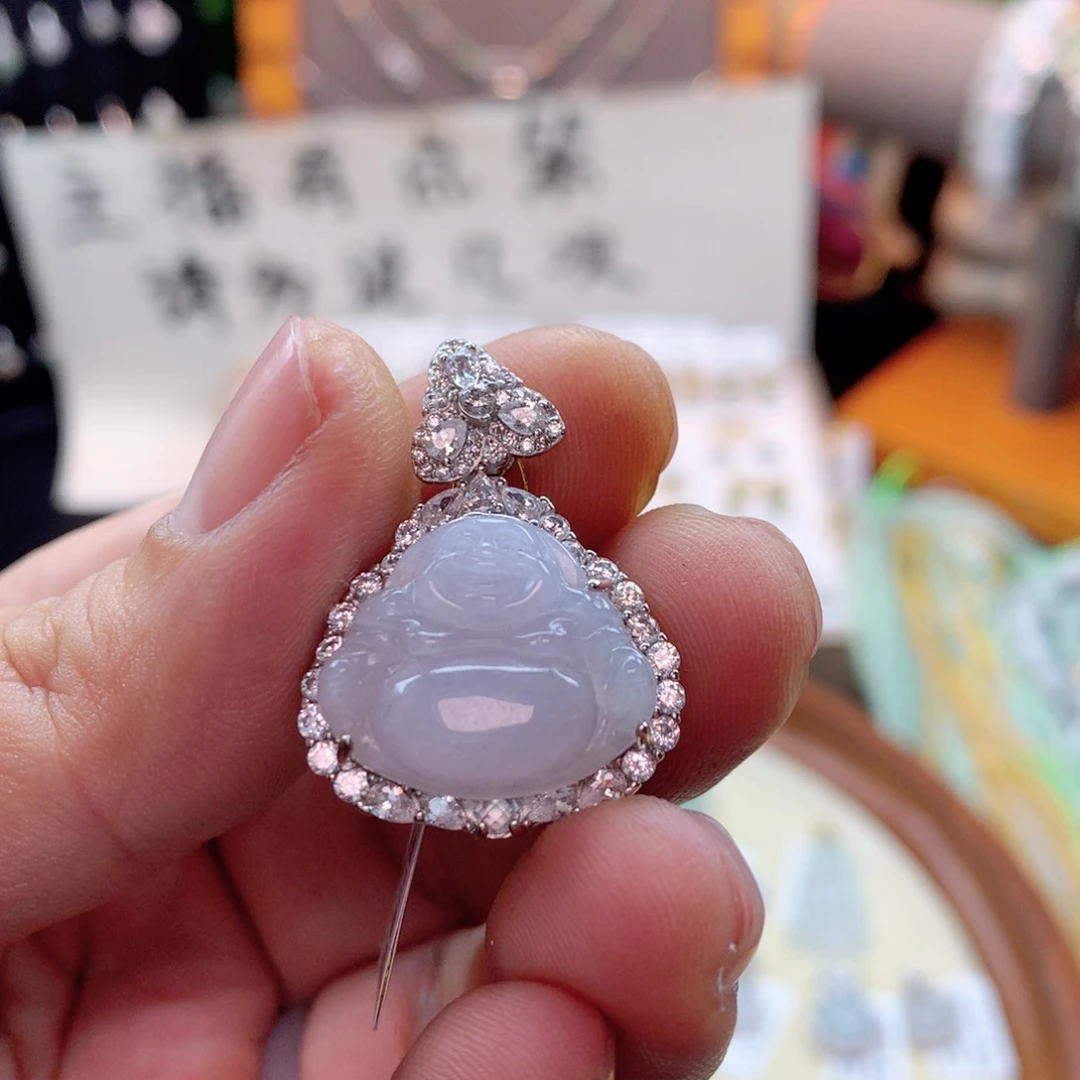 颈饰银S925镶嵌翡翠