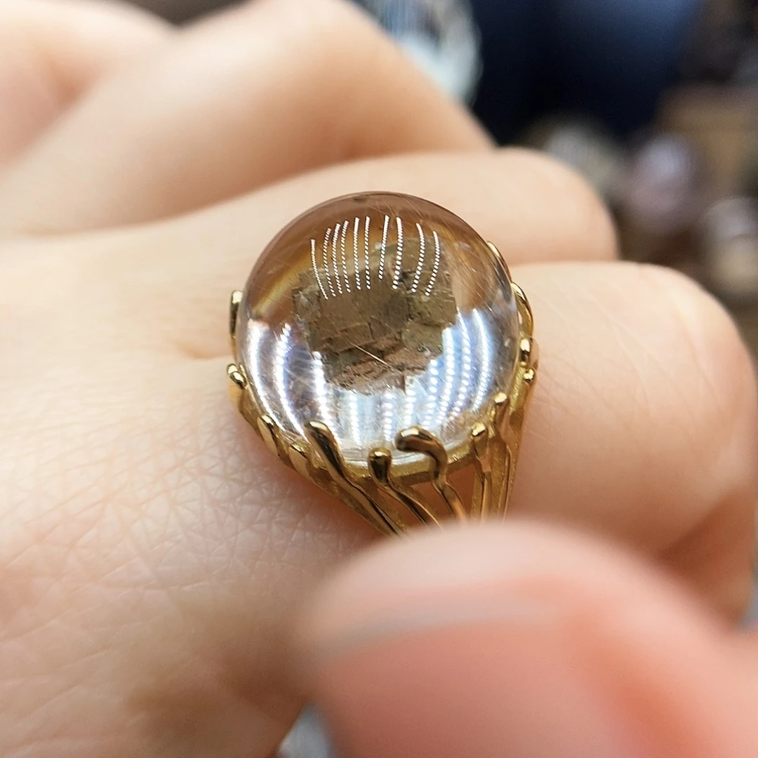 水晶戒指银S925镶嵌R*7水晶