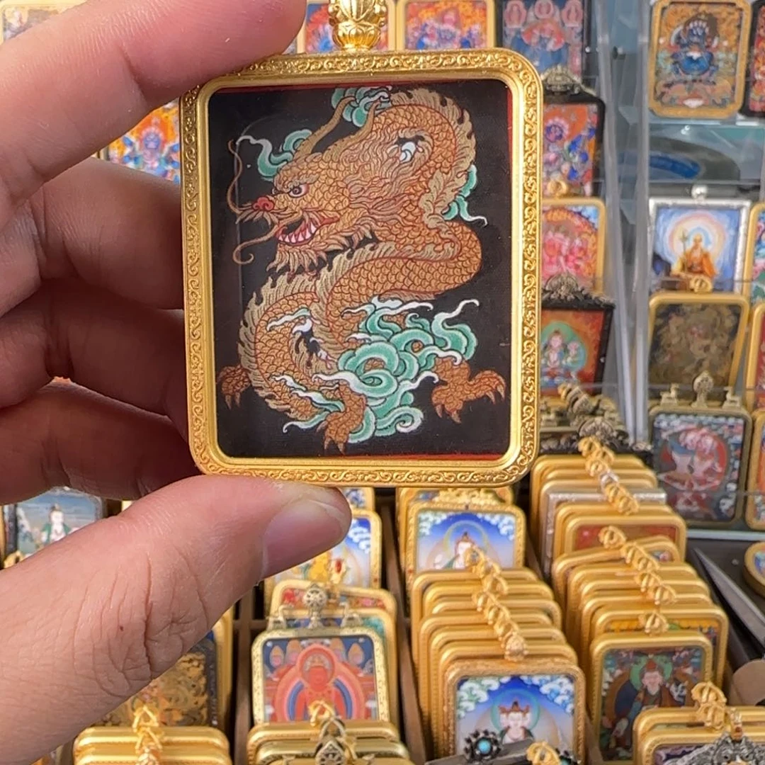 吊坠俗**猪龙背卡唐卡艺术