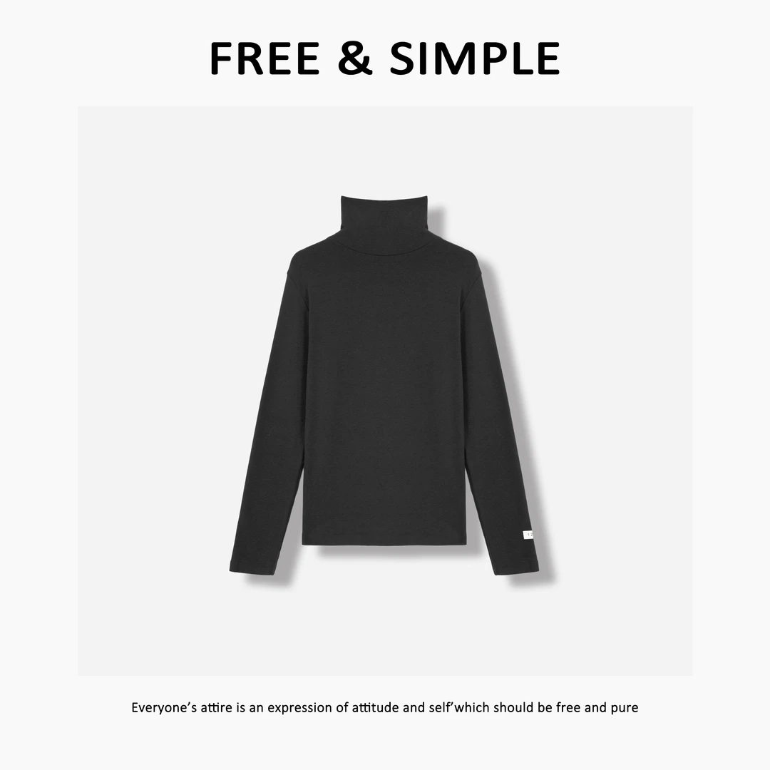 Free&Simple-‘秘境‘早秋款时尚极简风百搭高领长袖打底-6223-2