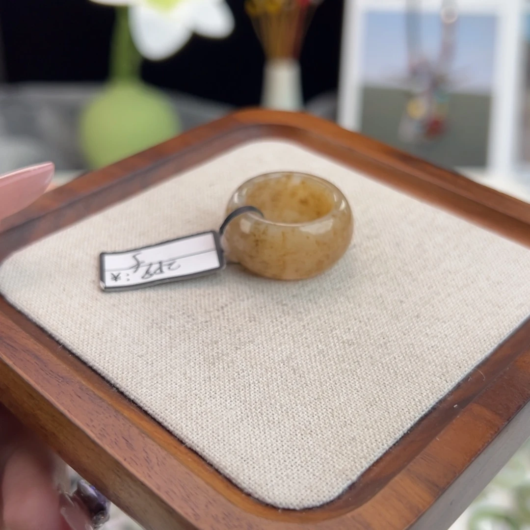 和田玉（糖玉）未镶嵌戒指N56桂花墩墩直径17.9不退换