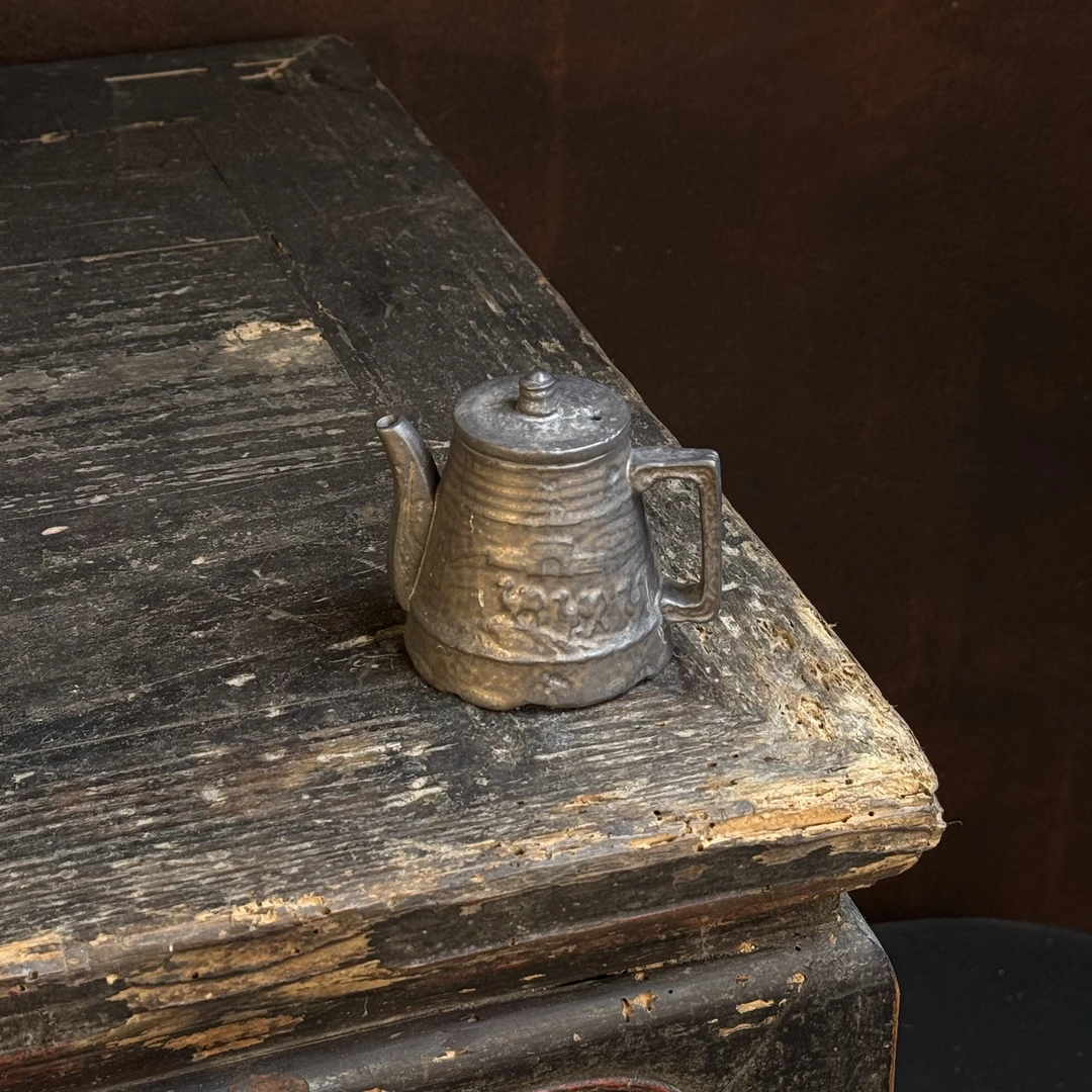 小黑 原矿古铜彩行进壶铁胎泥粗陶功夫茶具家用鎏金泡茶器