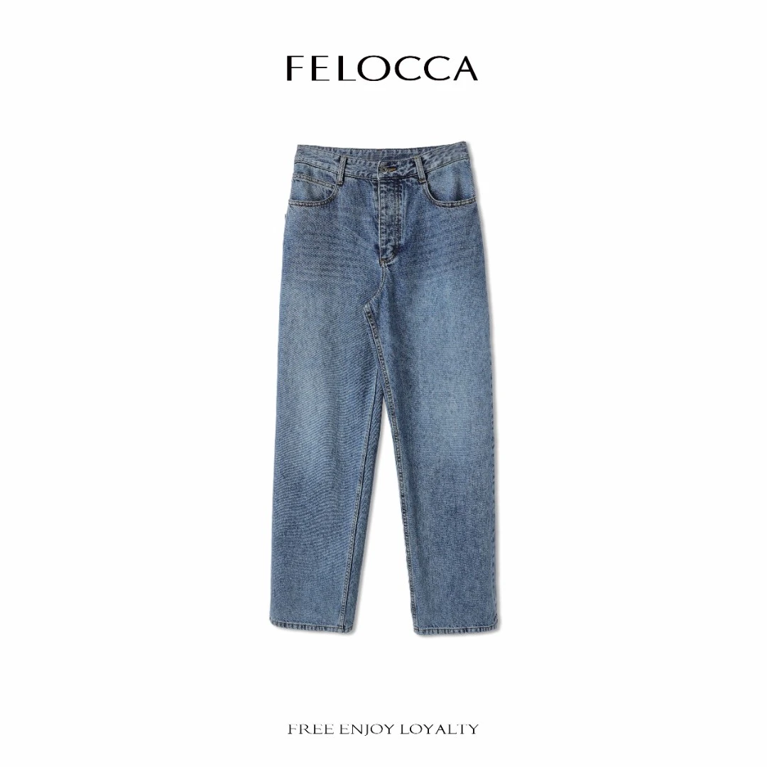 【FELOCCA】直筒浅蓝时尚休闲牛仔裤  CC2046