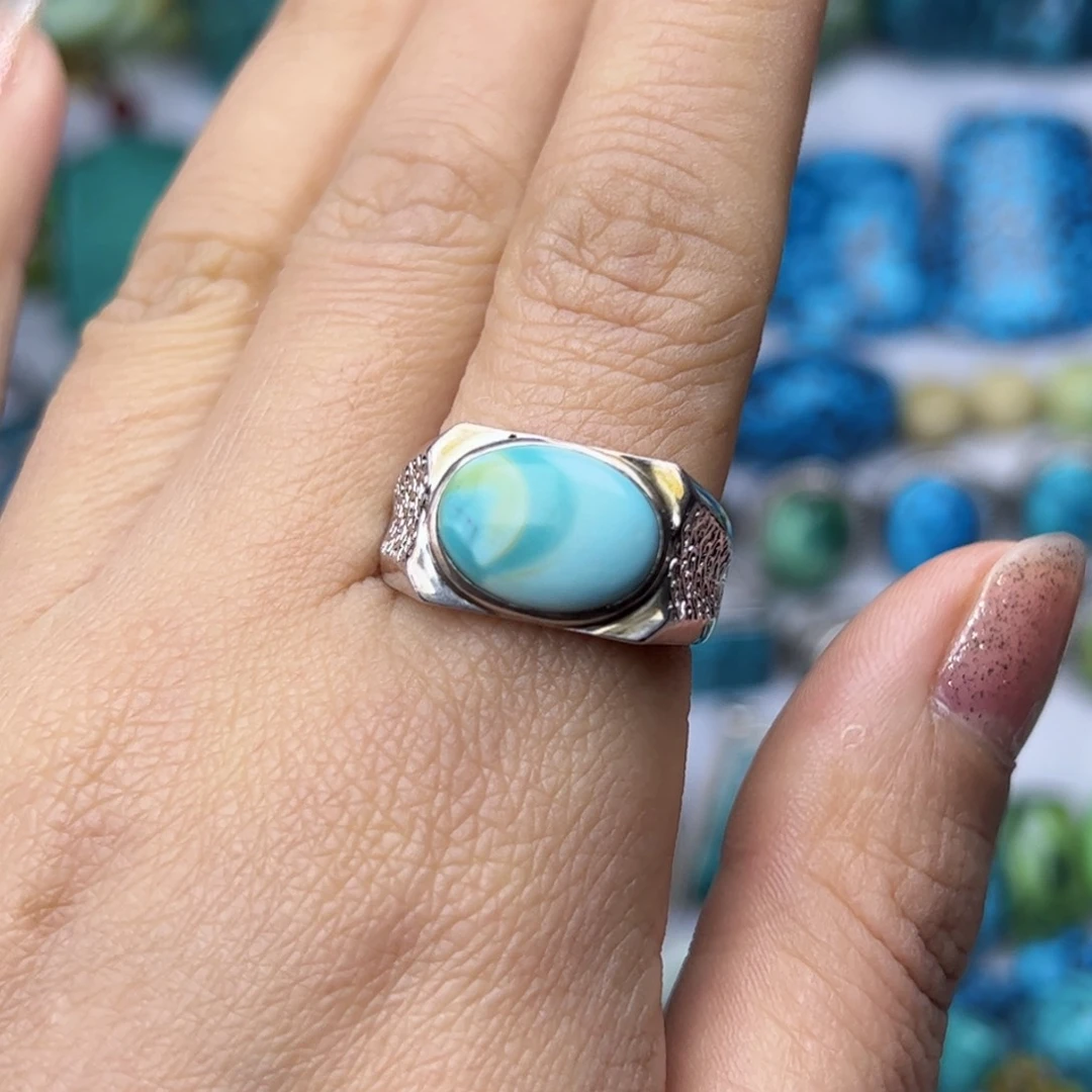 绿松石珠宝奇石银S925镶嵌