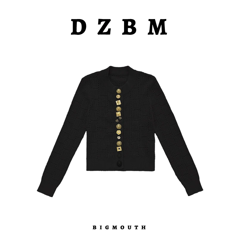 【DZBM】2025秋季新款手缝精美扣子镂空针织开衫-S6826
