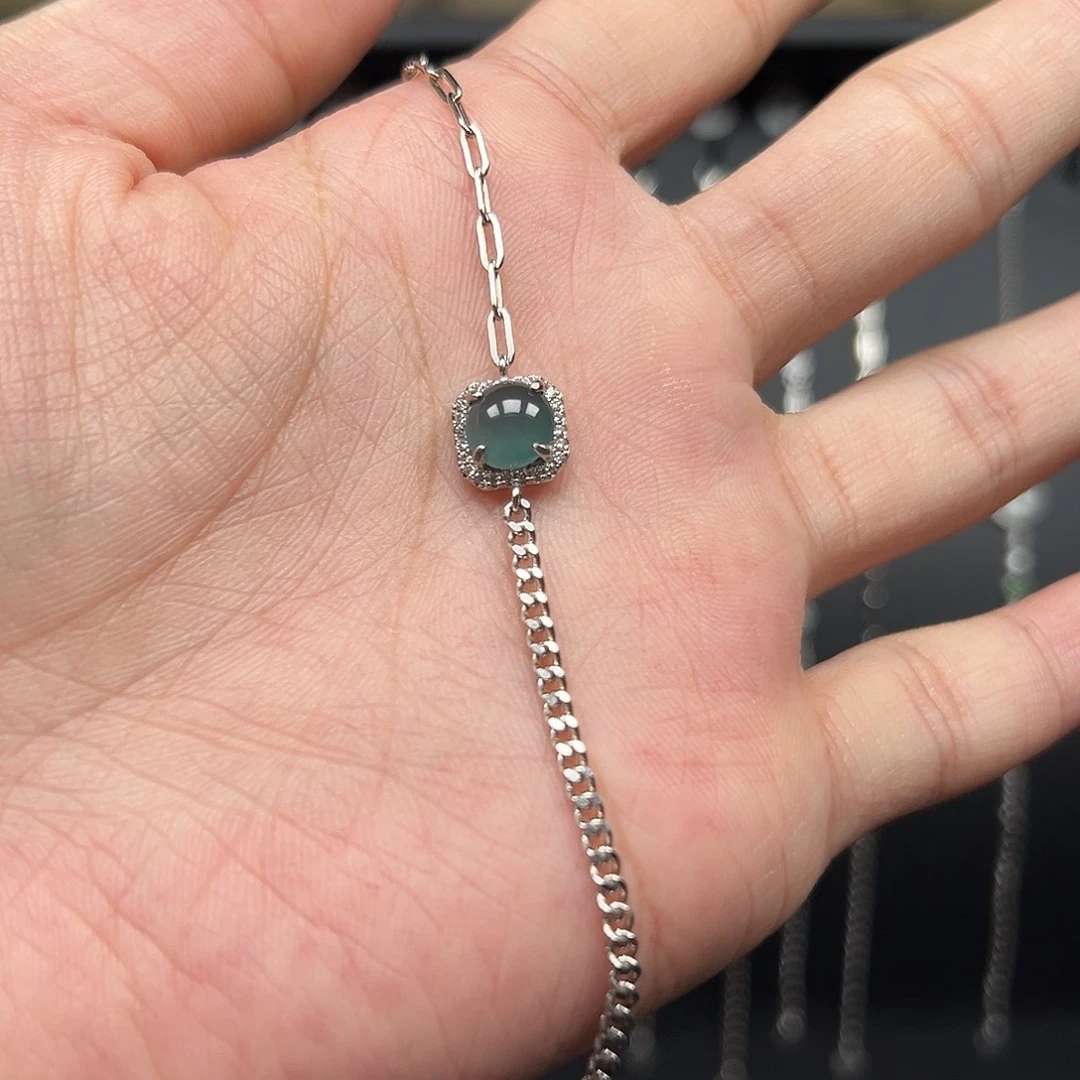 翡翠银S925镶嵌手链