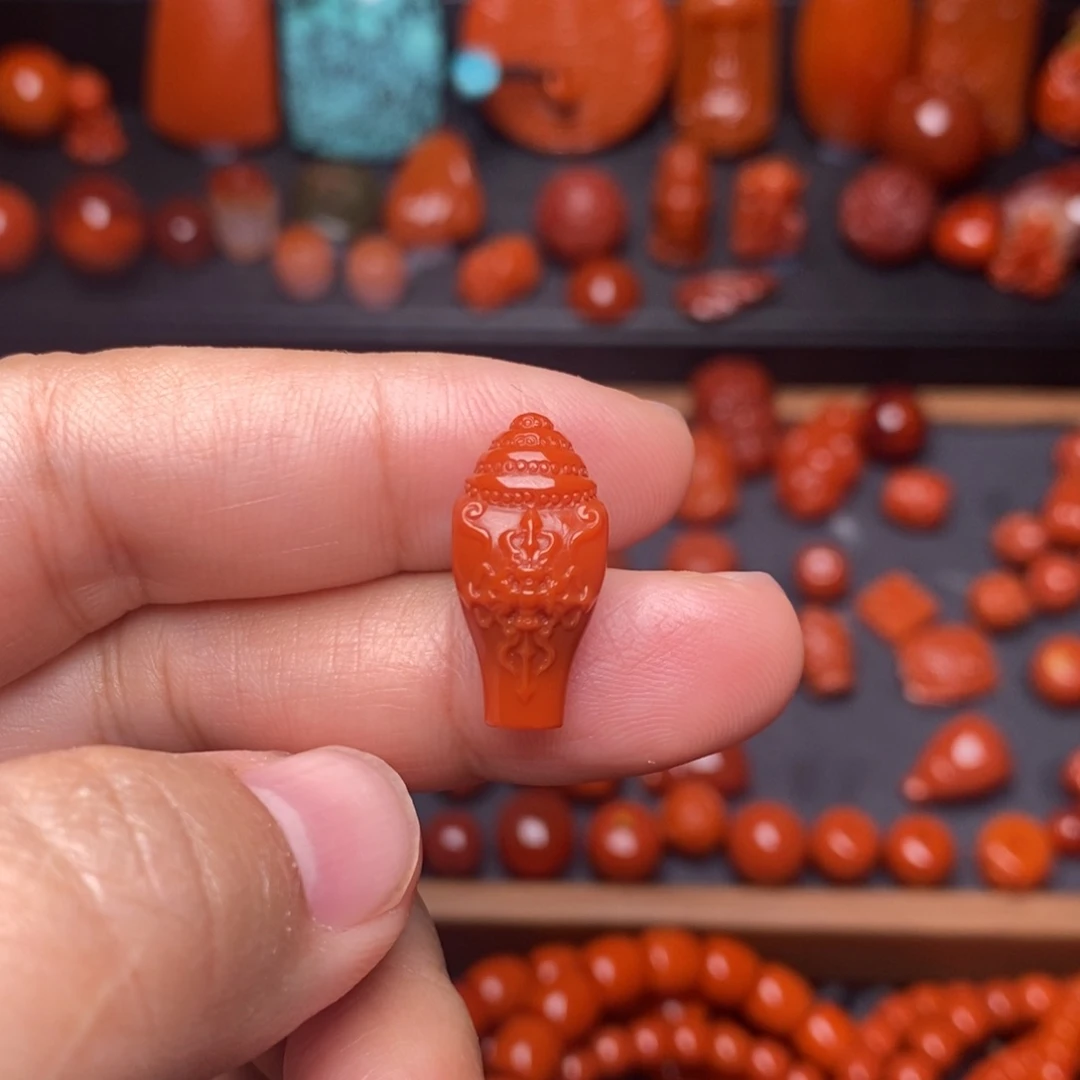 南红玛瑙配饰未镶嵌法螺三通