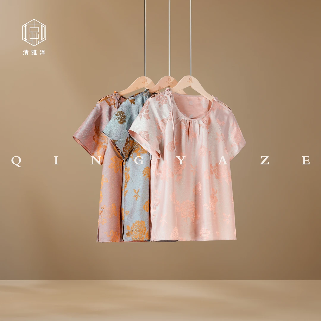 鎏金罗·少女上衣!桑蚕丝织金新中式上衣!GZ6275