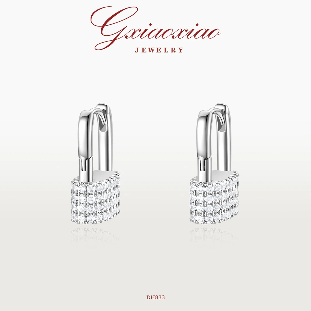 G XIAOXIAO 镀K金【闪耀锁影】时尚百搭设计师锁款耳环 DH833