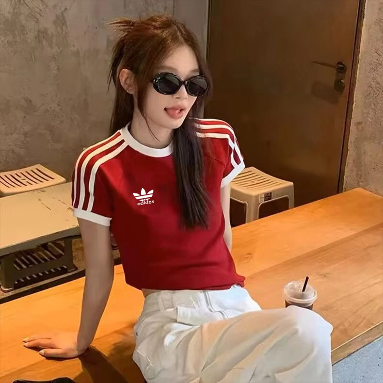 夏季新款休闲百搭女士短款修身短T恤5598