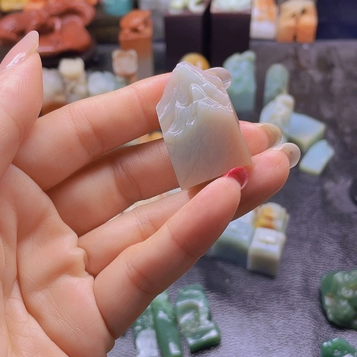 昌化石印石天青纯手工