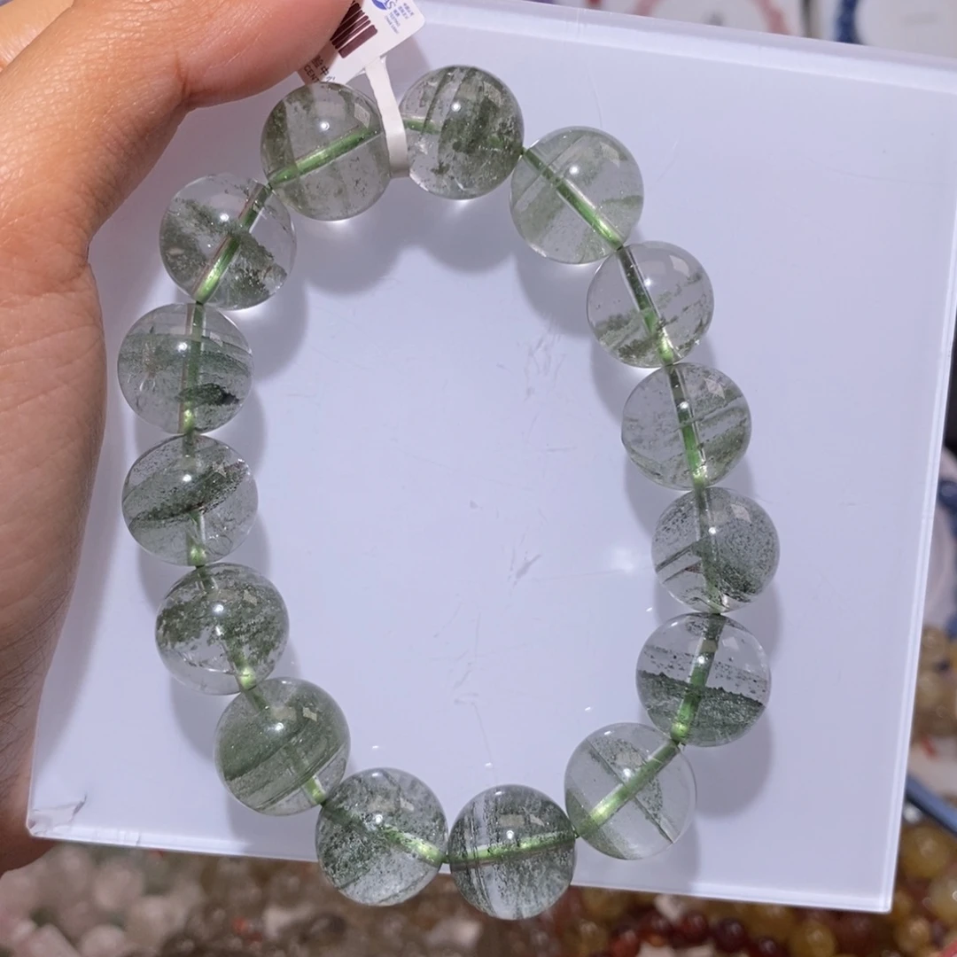 【闪购商品】水晶手链未镶嵌巴西绿幽灵14.7mm