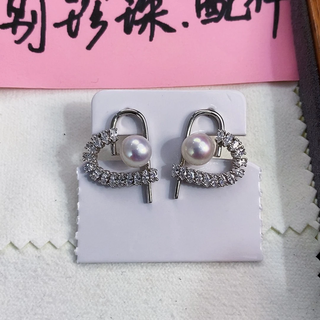 银S925镶嵌特价秒杀正版珠宝配件级别天然淡水珍珠淡水珍珠