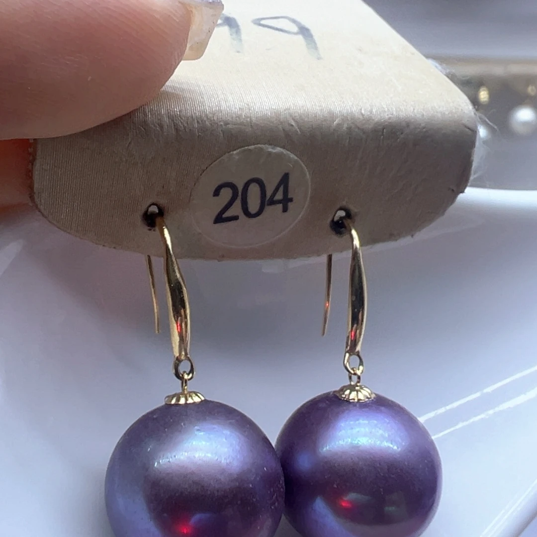 18K金镶嵌淡水珍珠耳饰