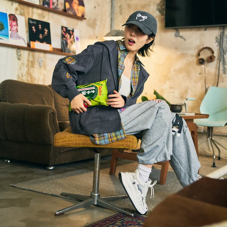 西町村屋复古做旧破旧假两件外套春季新款休闲宽松上衣XAAA10051