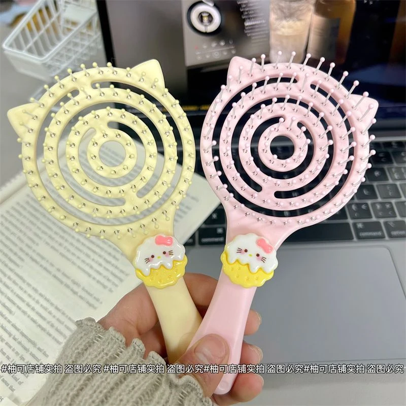 【仙蒂】卡通ins饼干镂空造型梳子猫爪按摩软齿可爱蓬松梳便携