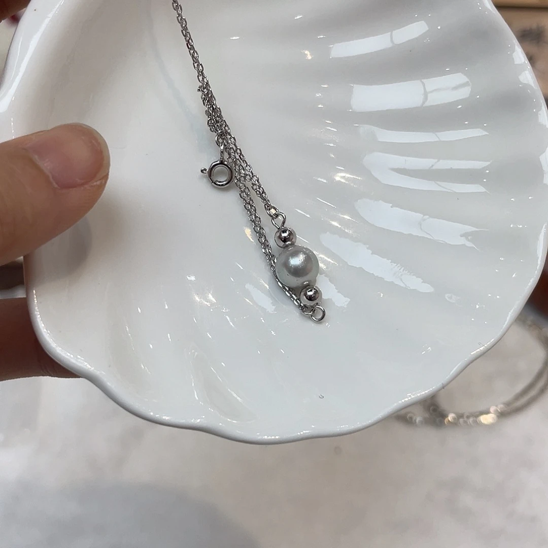 银S925镶嵌手绳海水珍珠