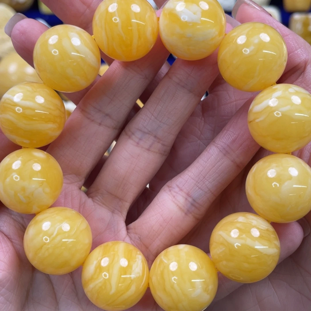 蜜蜡未镶嵌裸石琥珀蜜蜡手串卡20.5mm