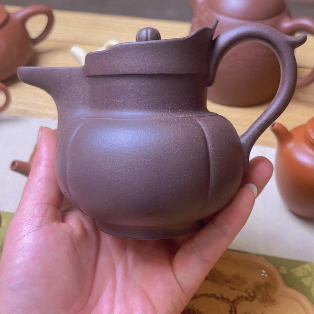 茶壶朱泥A**O天青泥僧帽壶全手工