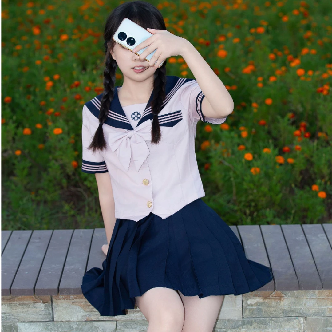 粉色系JK制服校服日系学院风水手服甜妹班服套装
