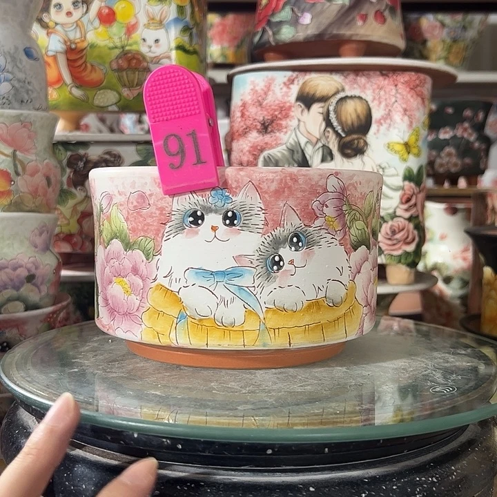 景德镇手绘花盆满38包邮