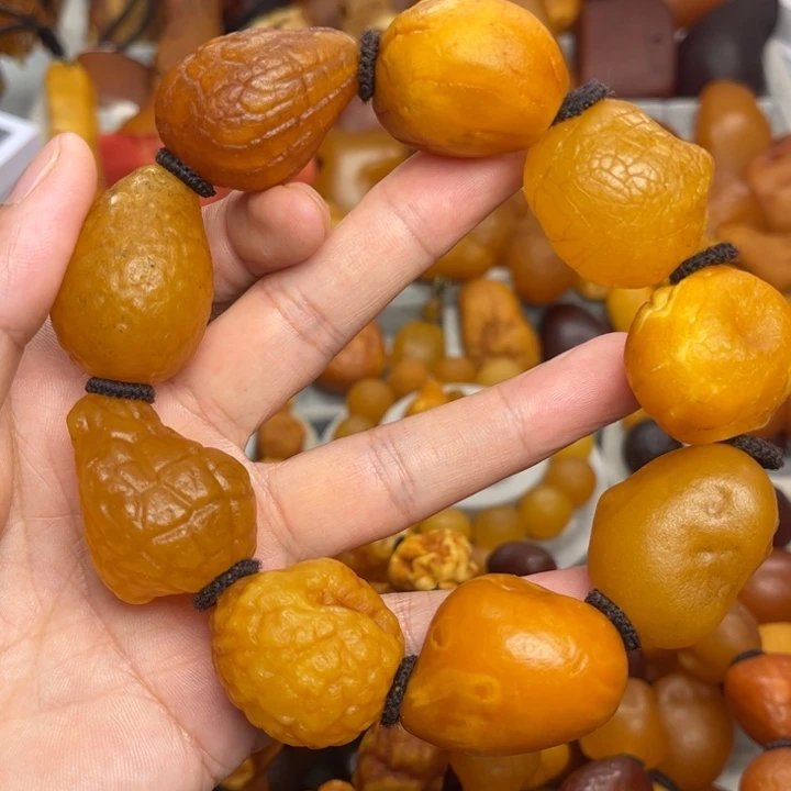 裸石琥珀未镶嵌天然蜜蜡手串