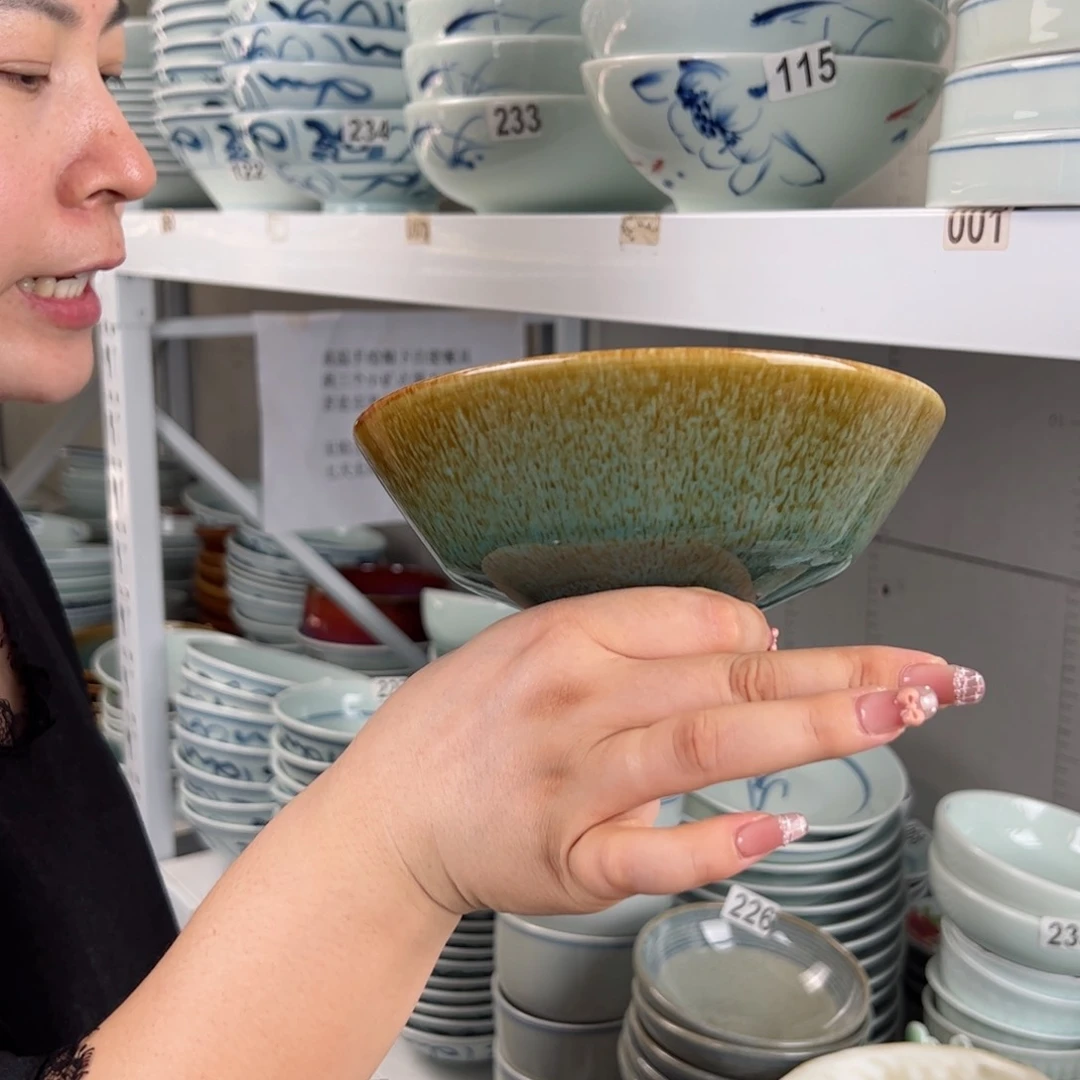 手绘高温釉下彩福利窑变天目6.5寸宋碗（单只装）