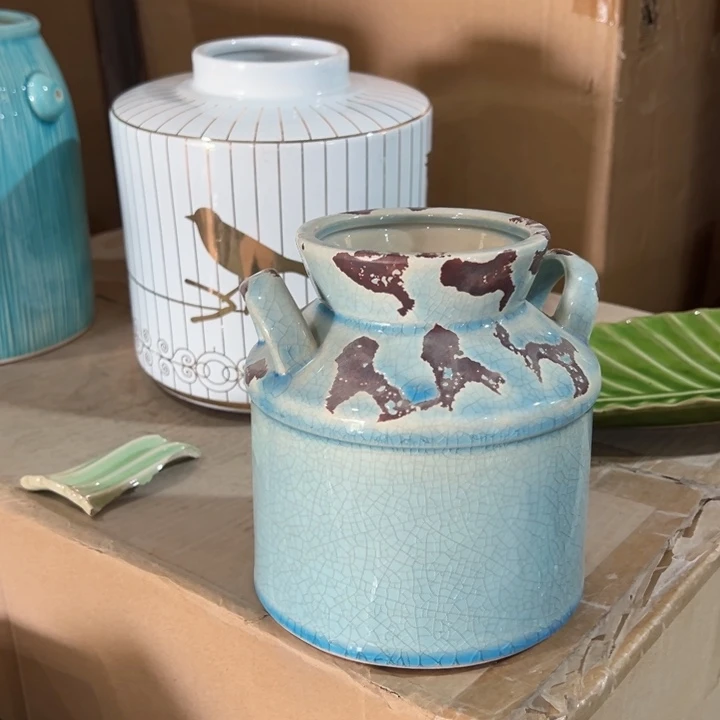 摆件瓷花瓶摆件外贸出口（微瑕）