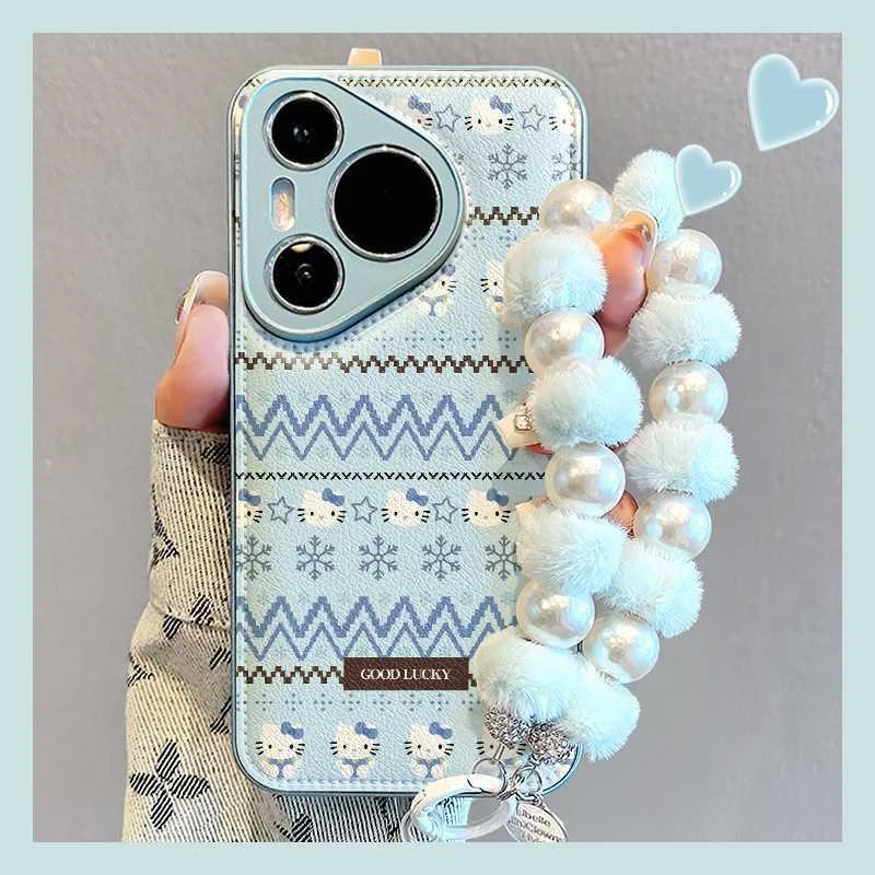 雪花小猫适用苹果16pro手机壳新年高端华为mate70pro荣耀200vivo