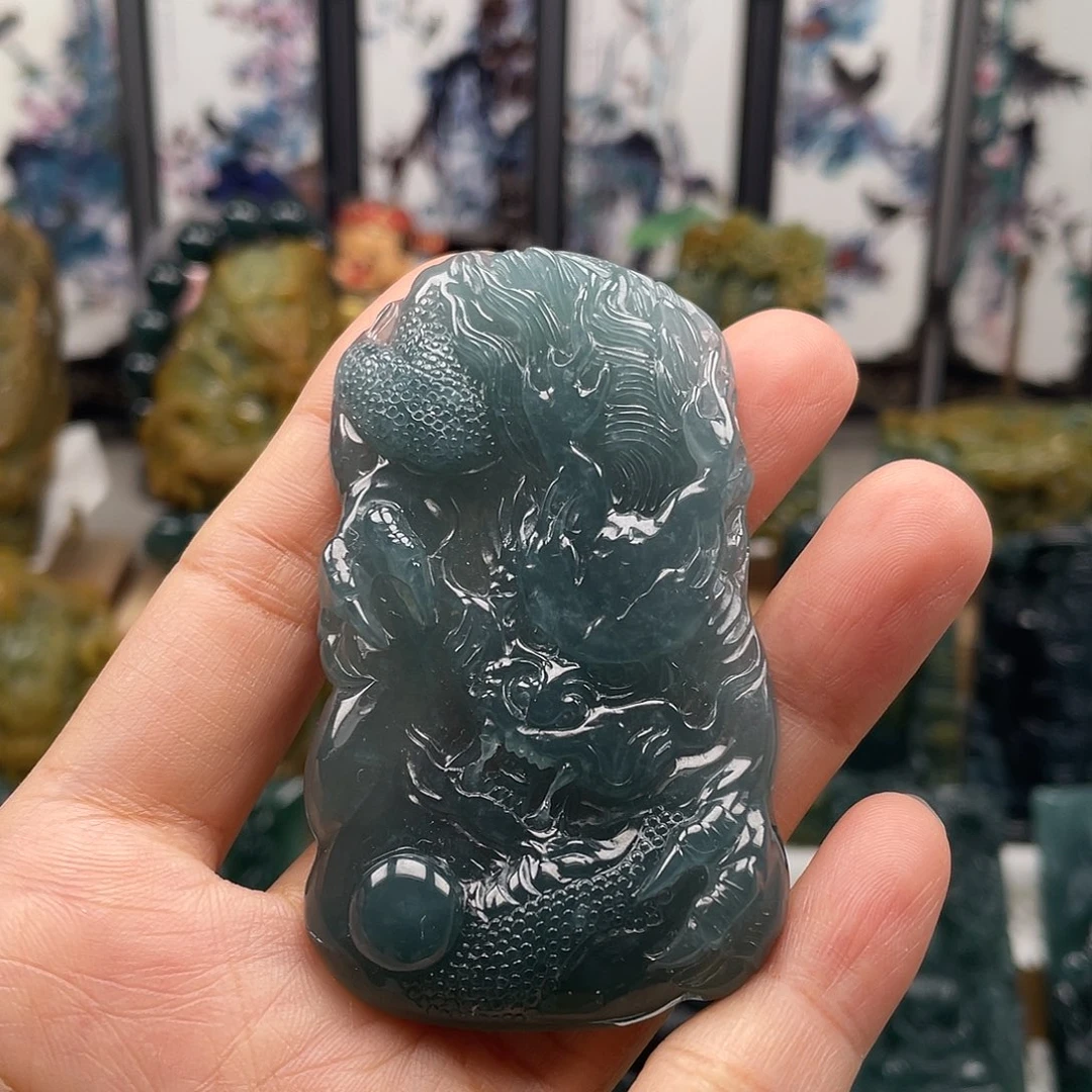 翡翠未镶嵌颈饰天然翡翠a货龙