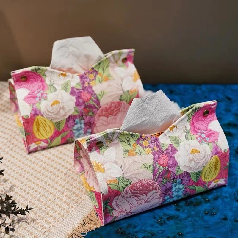 2个装皮革纸巾盒厨房桌面防水防油纸巾盒折叠抽纸盒收纳盒