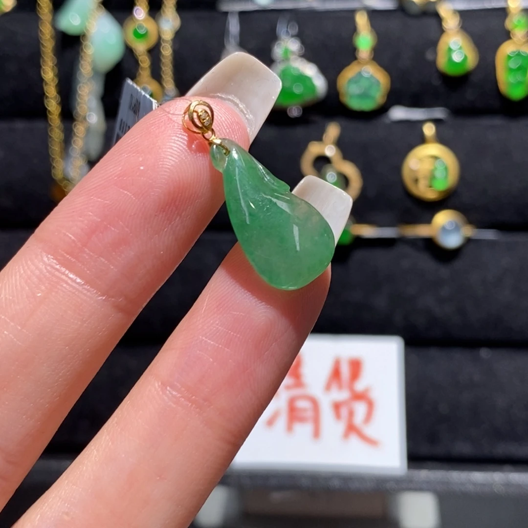 翡翠颈饰18K金镶嵌334445
