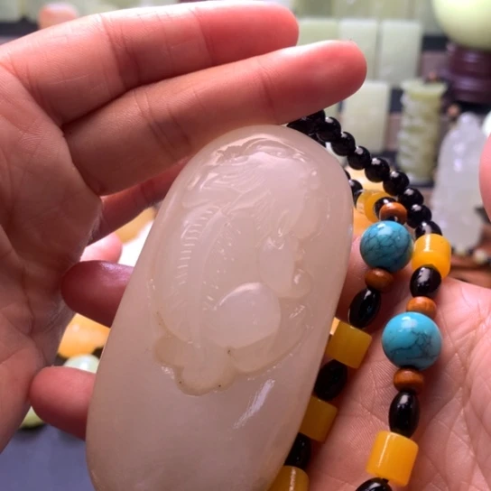 石材方解石手把件