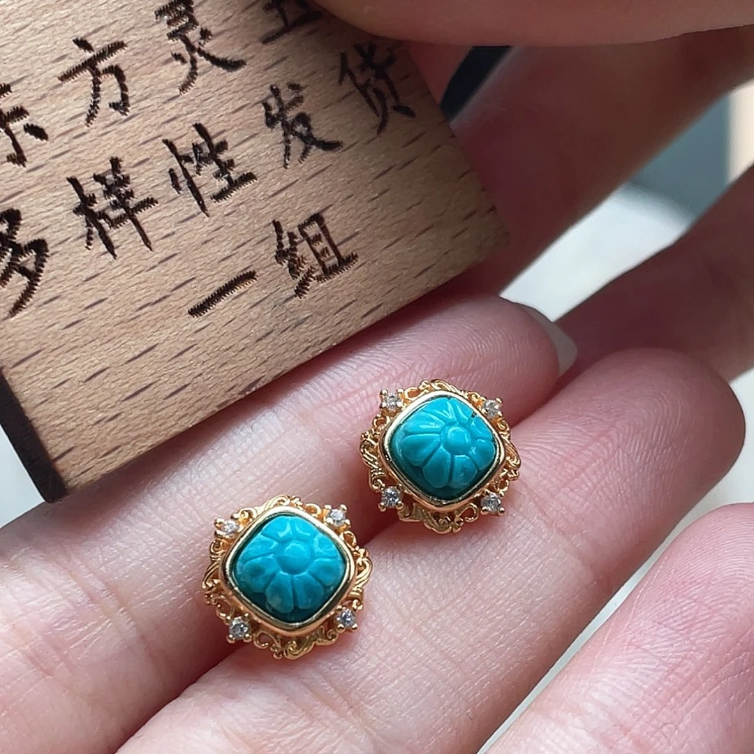 绿松石银S925镶嵌颈饰