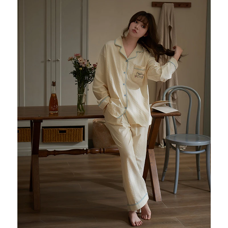 思莉太太春秋款睡衣女2025新款纯棉大码长袖甜美网红风家居服套装