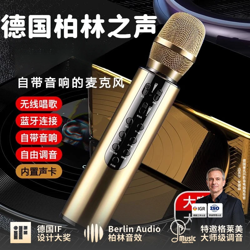 柏林之声无线蓝牙话筒音响一体麦克风K歌电容全民唱歌扩音器收音