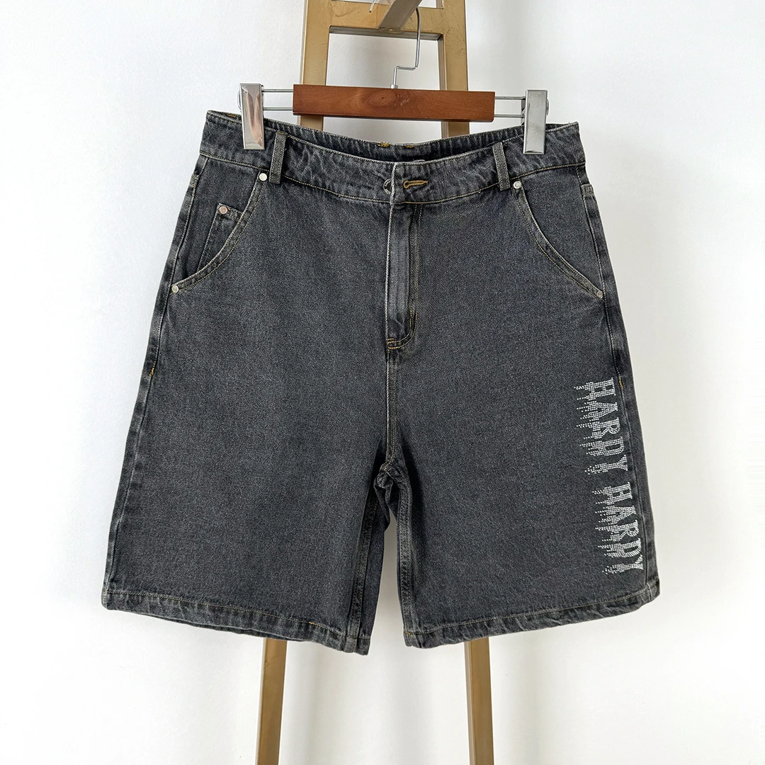 2475夏季新款潮流 烫钻休闲新美式男女同款牛仔短裤