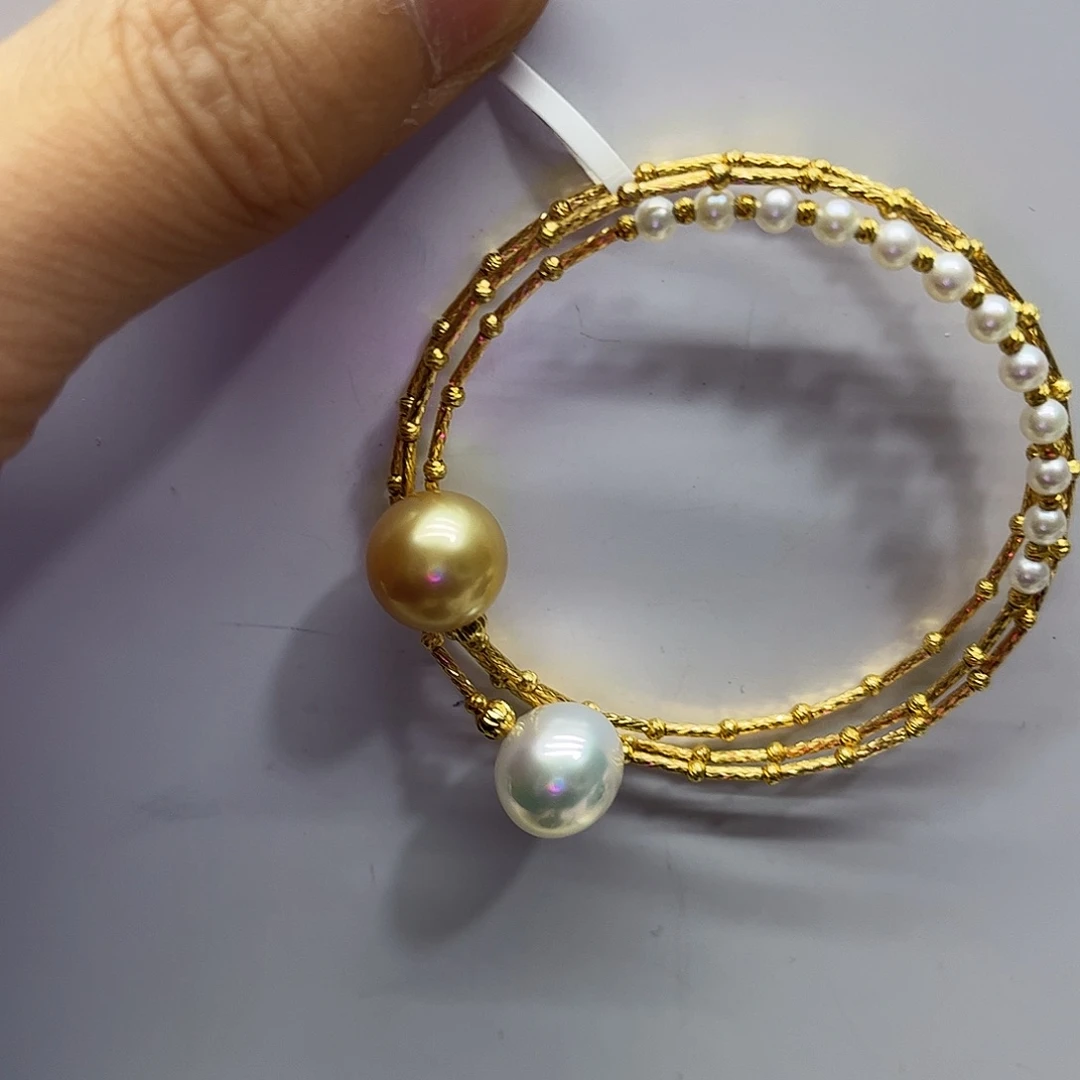 手绳银S925镶嵌海水珍珠