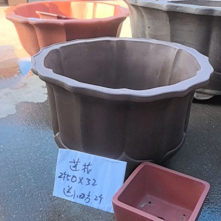 50莲花紫砂花盆工厂直销