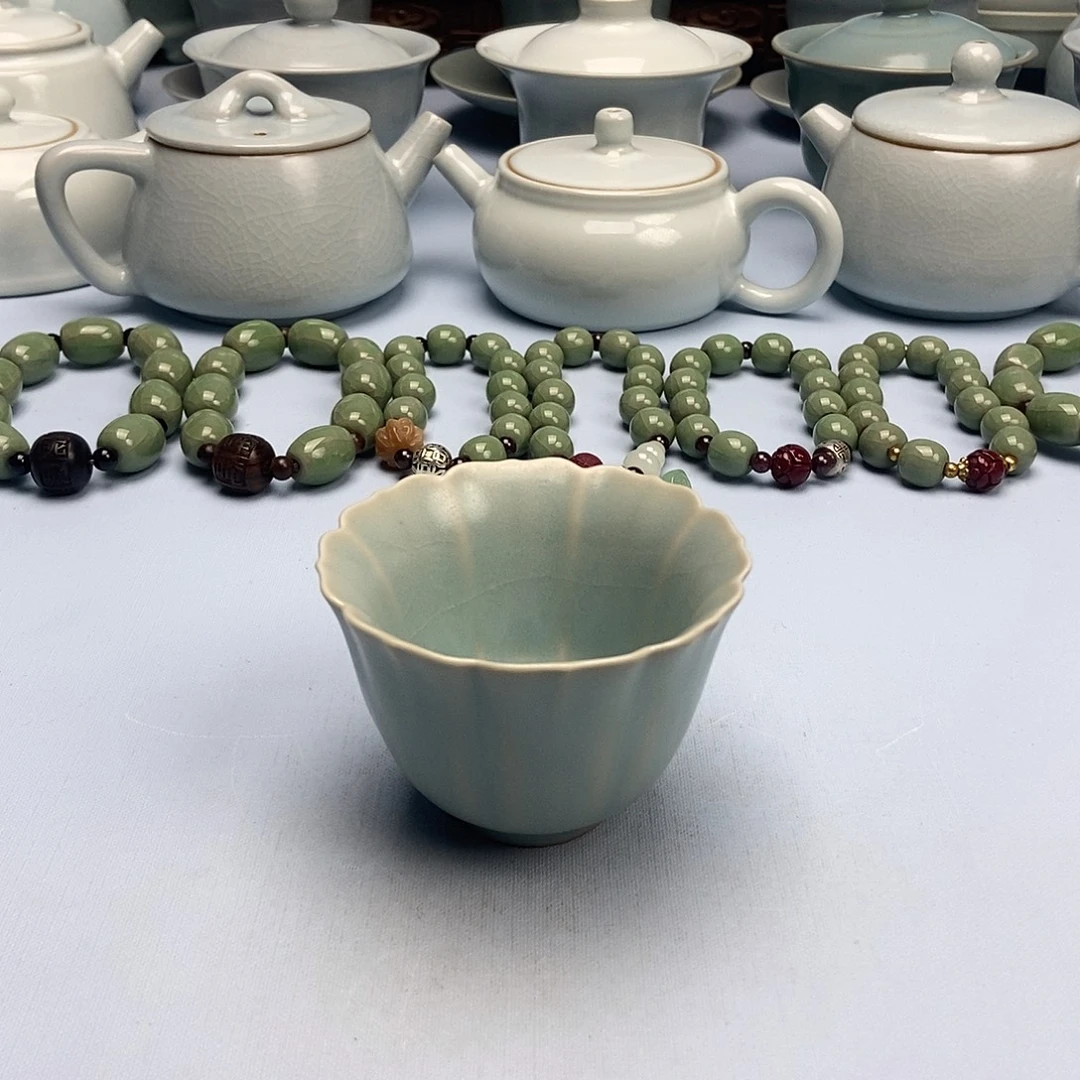 杯仿古釉葵口八方杯原矿原釉原产地