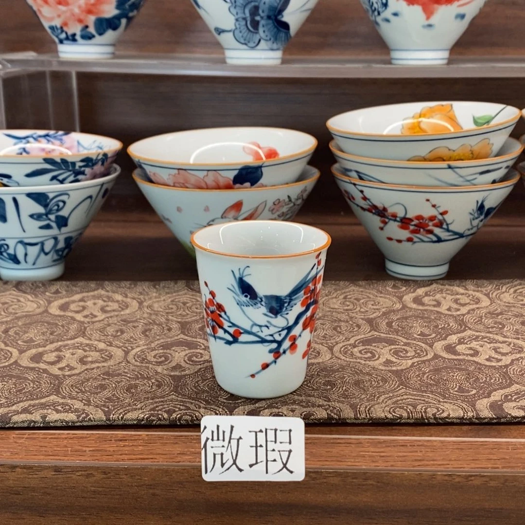 微瑕釉下彩纯手绘手工绘制