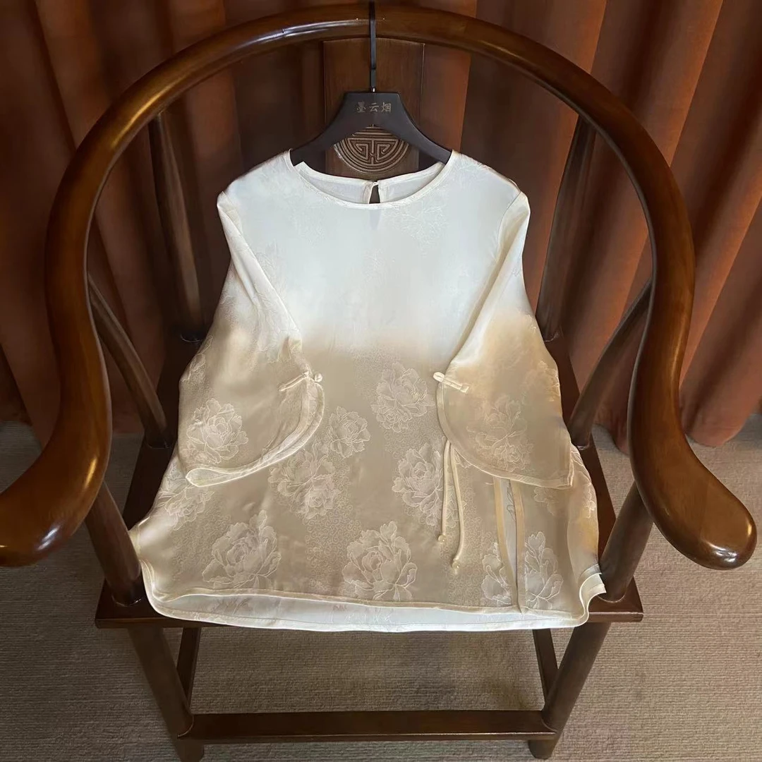 【云梦】新中式女装高级感上衣2025春季新款中袖气质国风高档衬衫