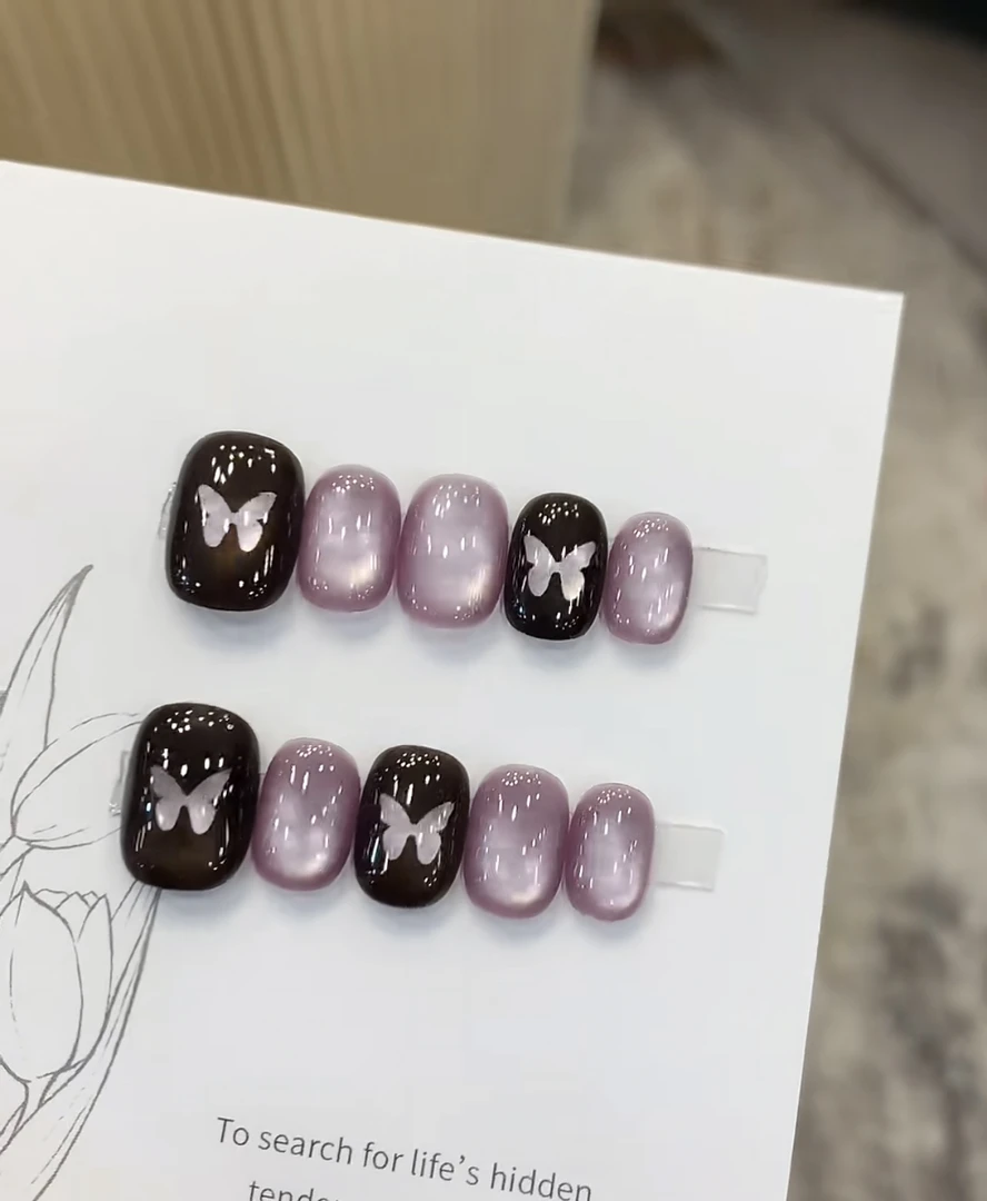 紫蝴蝶简约猫眼备注定制猫眼款NO退NO换