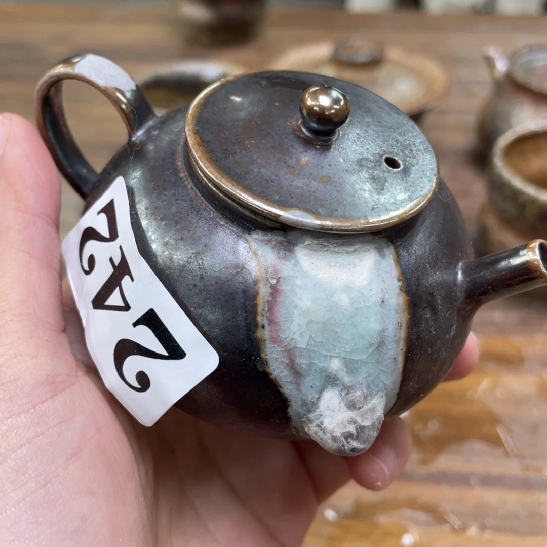 小***墨纯手工柴烧茶壶茶具瑕摆件摆件摆件瑕瑕瑕