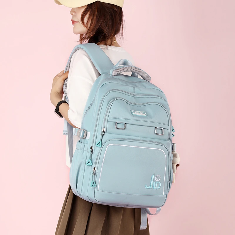 可挂行李箱双肩包女生超轻高颜值中学生休闲ins双肩背轻便